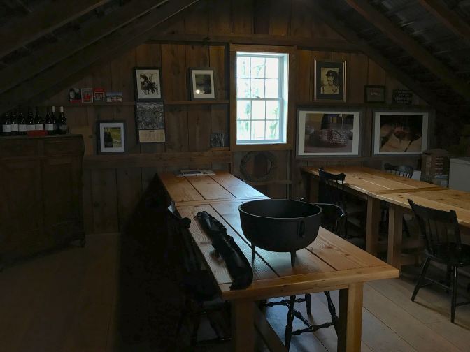 Tasting room on second floor of barn.