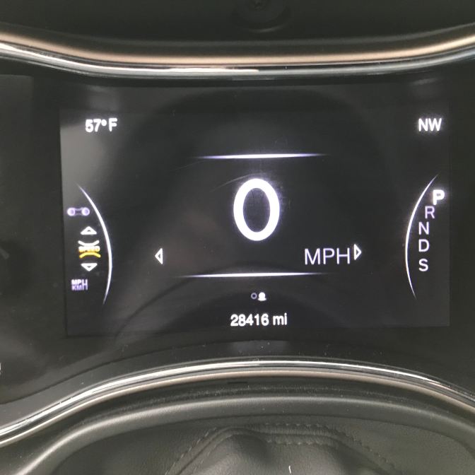 Jeep Grand Cherokee odometer at 28,416 miles.