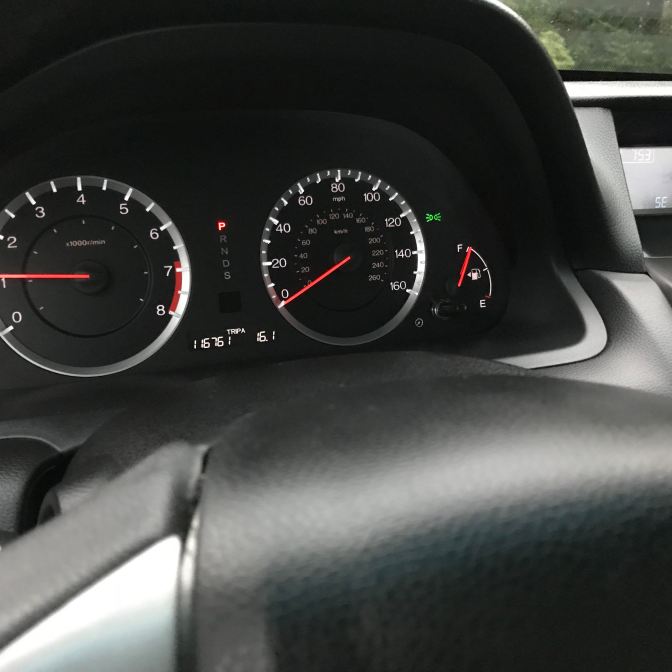 Honda Accord dashboard, with odometer reading 116761 miles.