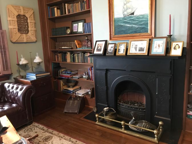 Interior of parlor of lighthouse keeper's residence.