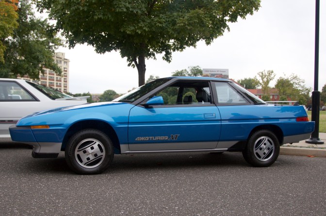 Subaru XT coupe, in blue.