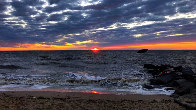 Sunset at Sunset Beach in Cape May, New Jersey.