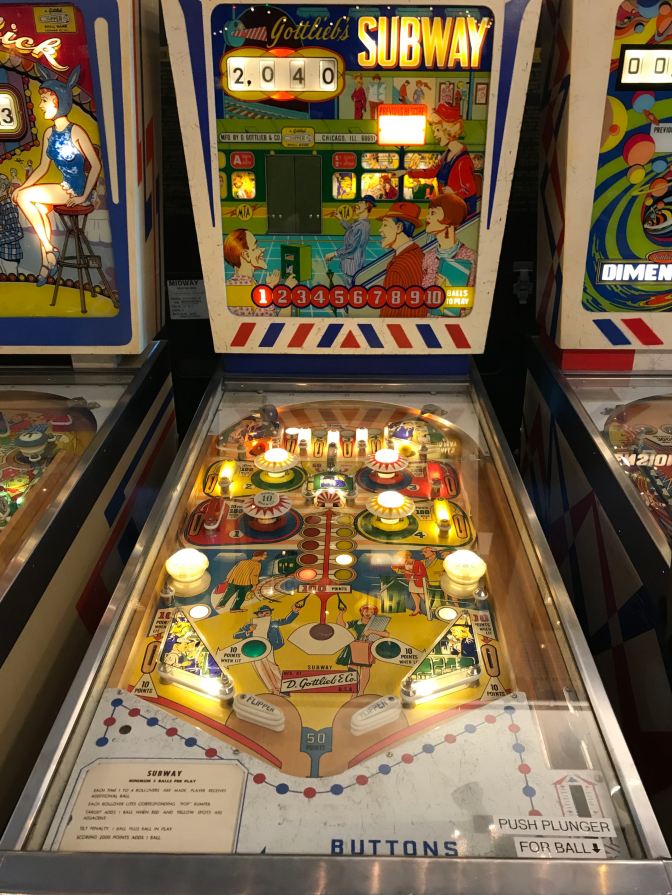 Gottlieb Subway pinball game from 1966.