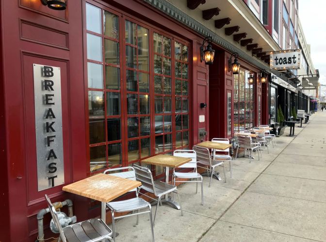 Exterior of Toast restaurant.