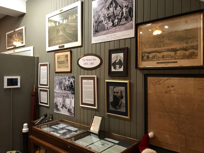 Display of history of Great Camps movement and Ocean Grove.