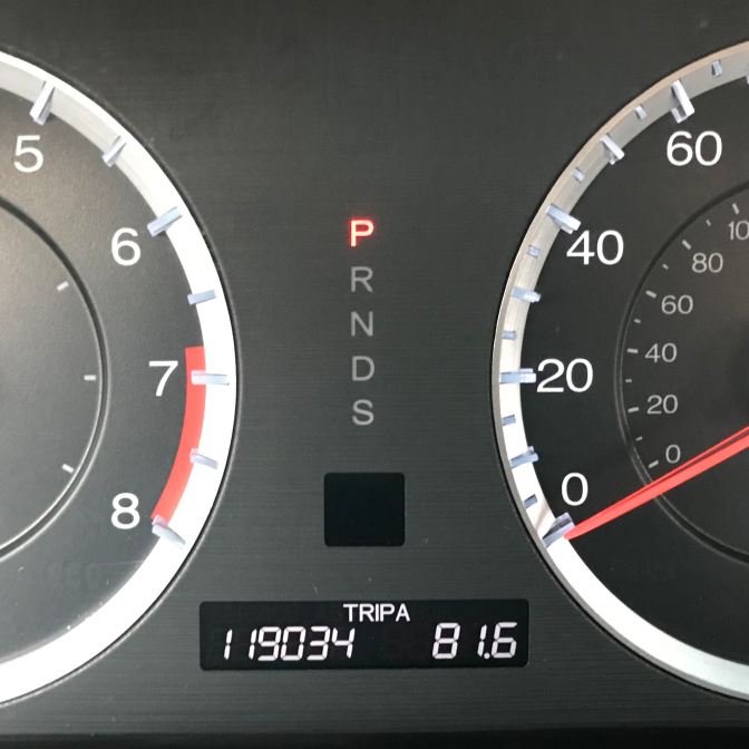 Honda Accord odometer reading TRIP A 119034 81.6