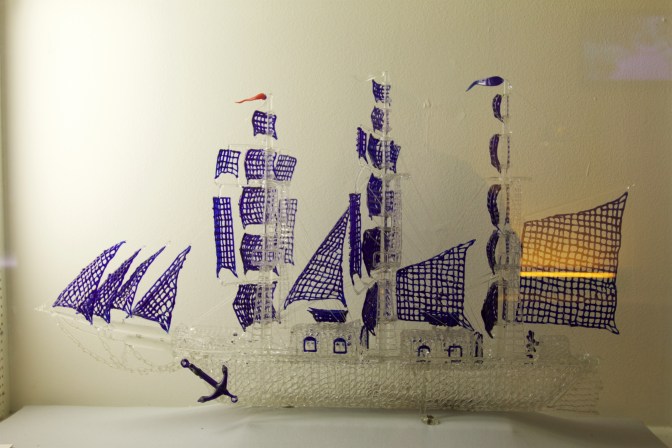 Glass model of the Cutty Sark.