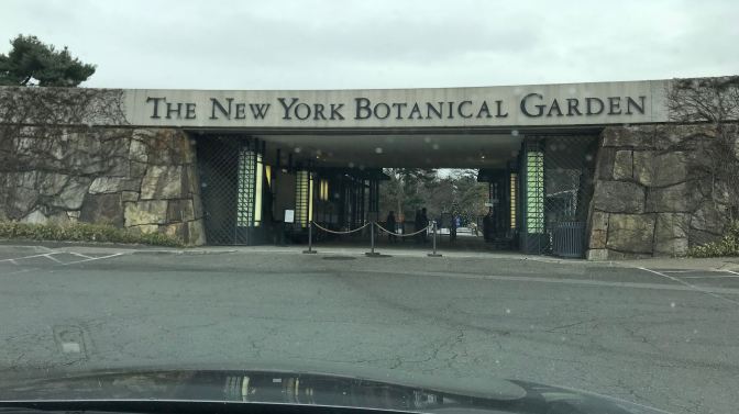 View of the entrance to the New York Botanical Gardens.
