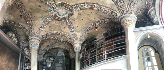 Panorama of library ceiling.