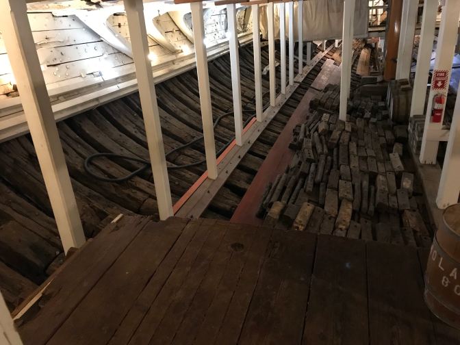 The ship's hold, with the ribs of the ship visible.