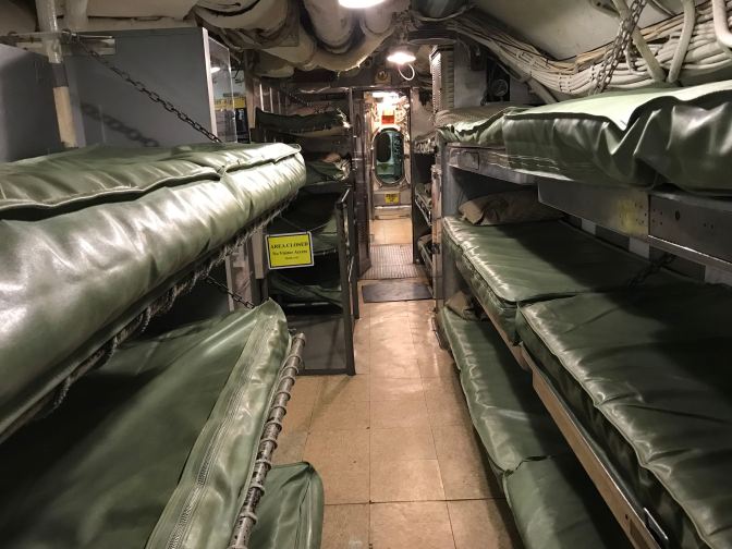 Bunk beds in crew's quarters.