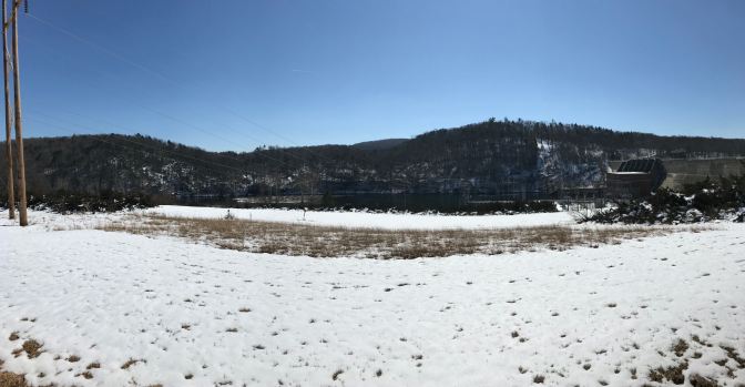 Panorama of Housatonic River and Shepaug Dam.