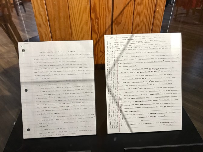 Two pages of letter written by Whitey Bulger.
