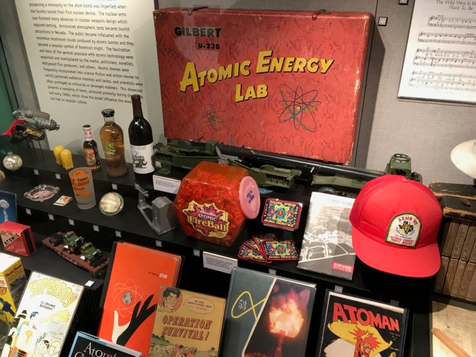 Display including Gilbert U-238 Atomic Energy Lab kit.