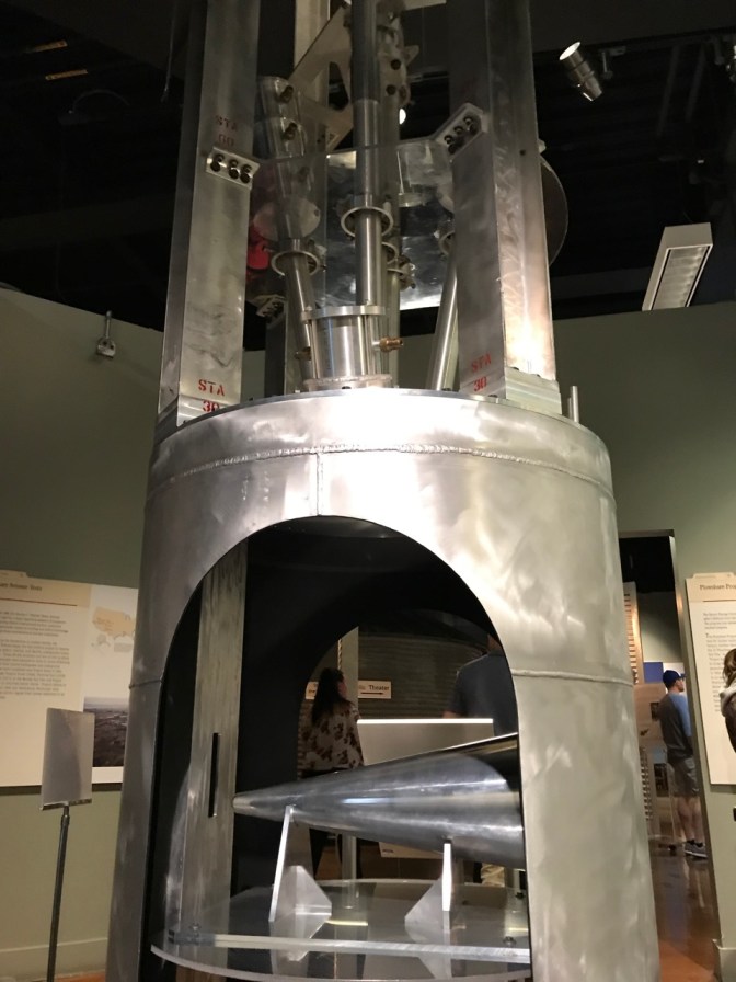 Housing of underground nuclear test chamber, with replica warhead in the base.