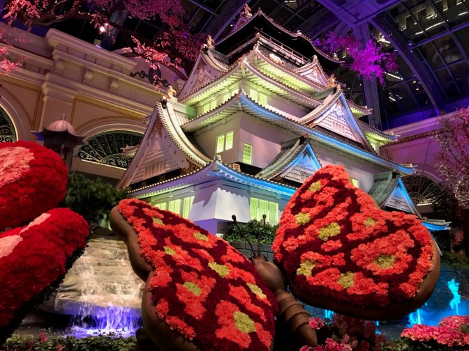 Chinese pagoda in Bellagio Conservatory.