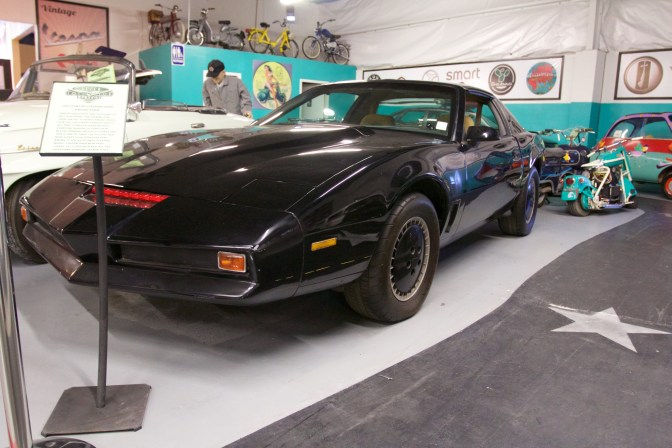 Exterior of Black Pontiac Trans-Am decorated as KITT.