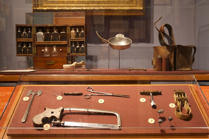 Medical tools and medicines from the 1770s.