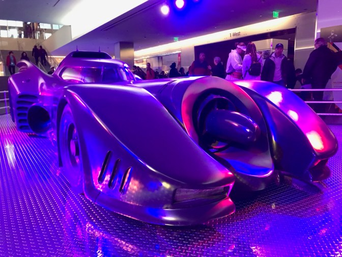 Batmobile from Batman: The Movie, in a display.