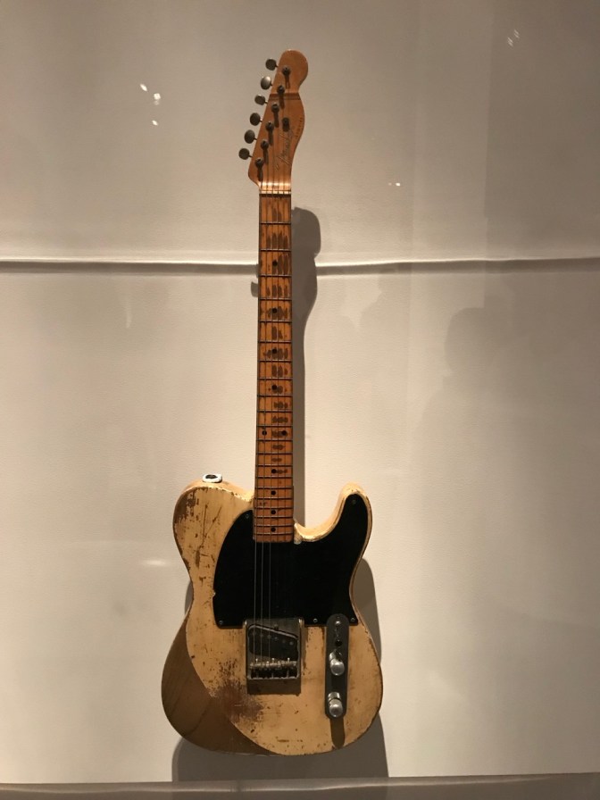 Heavily used Fender Esquire Telecaster, in yellow wood.