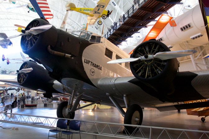 Nose and engines of Junkers Ju-52 passenger plane.