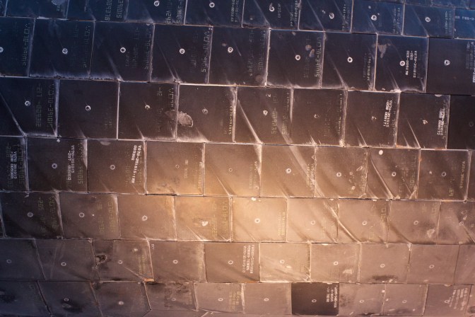 Heat shield tiles, with scorch marks.