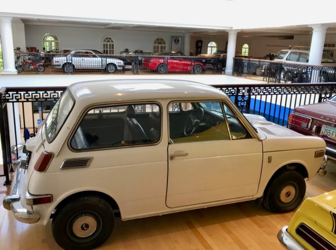 White Honda N600 hatchback.