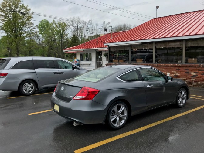2012 Honda Accord parked in front of Kayuta restaurant and ice cream shop.