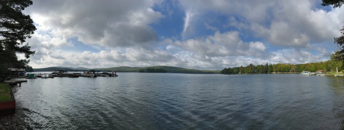 Panorama of Fourth Lake in the Adirondacks.