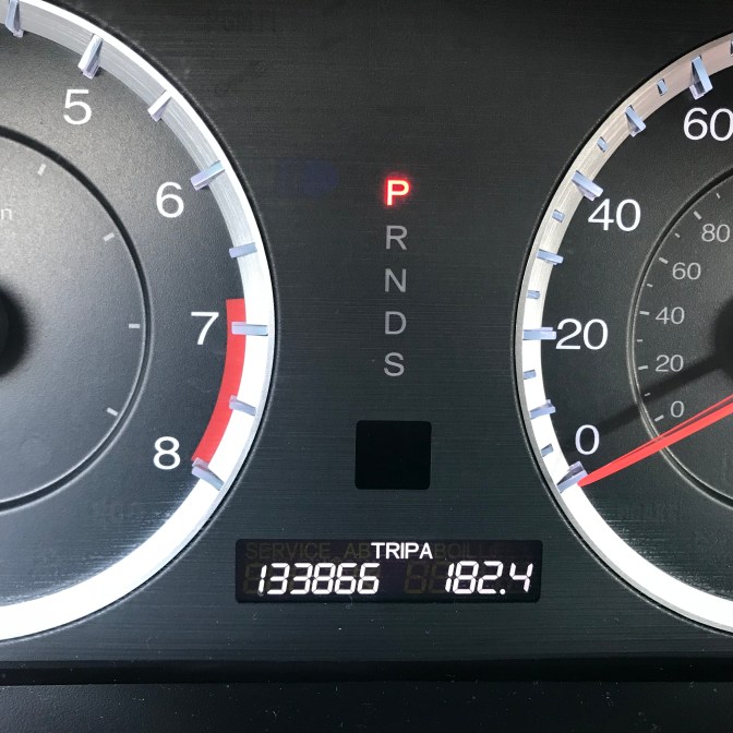 Car odometer reading 133866 TRIP A 182.4