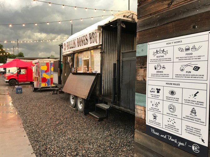 Food trucks in food truck garden.