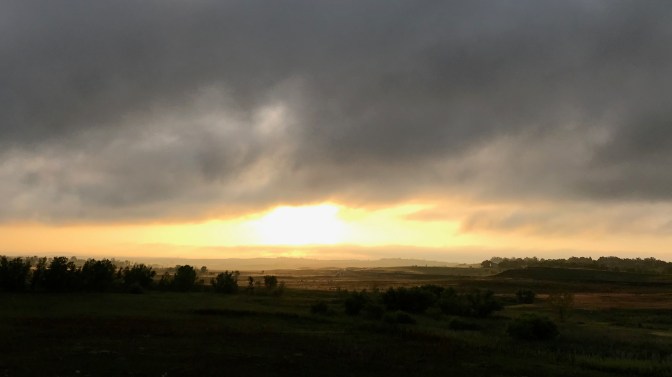 Sunrise over Colorado landscape.