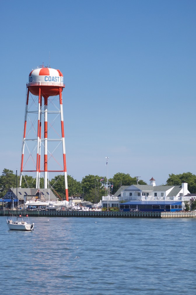 Corinthian Yacht Club next to Coast Guard water tower.