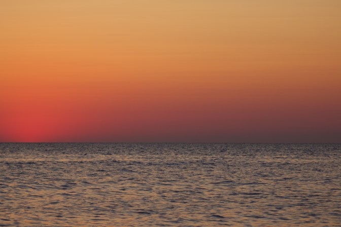 Dusk sky over ocean.