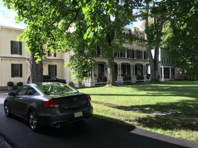 2012 Honda Accord coupe parked in front of The Inn at Cooperstown
