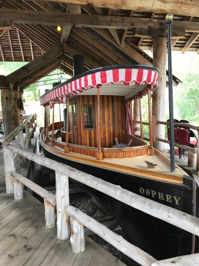 Steamboat Osprey housed beneath wooden shelter.