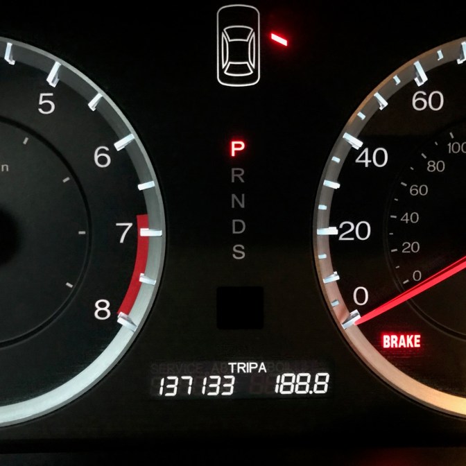 Car odometer reading 137133 TRIP A 188.8