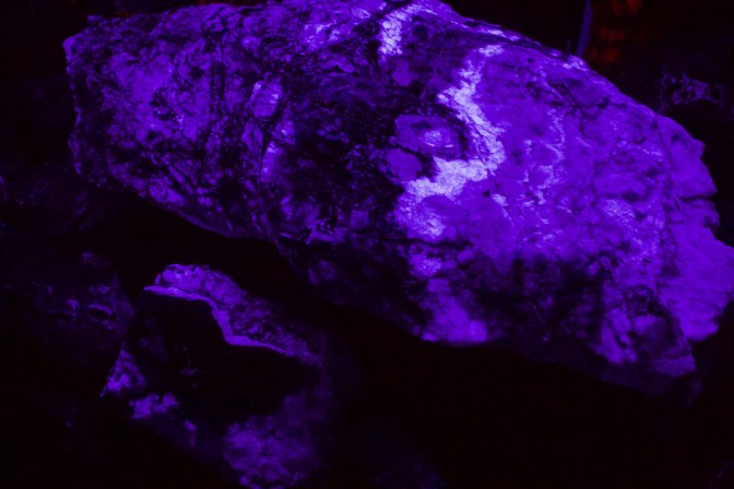 Rock glowing in fluorescent colors.