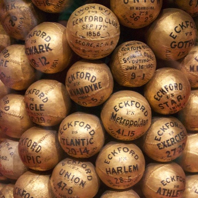 Copper-covered baseballs from the 19th and 20th centuries.