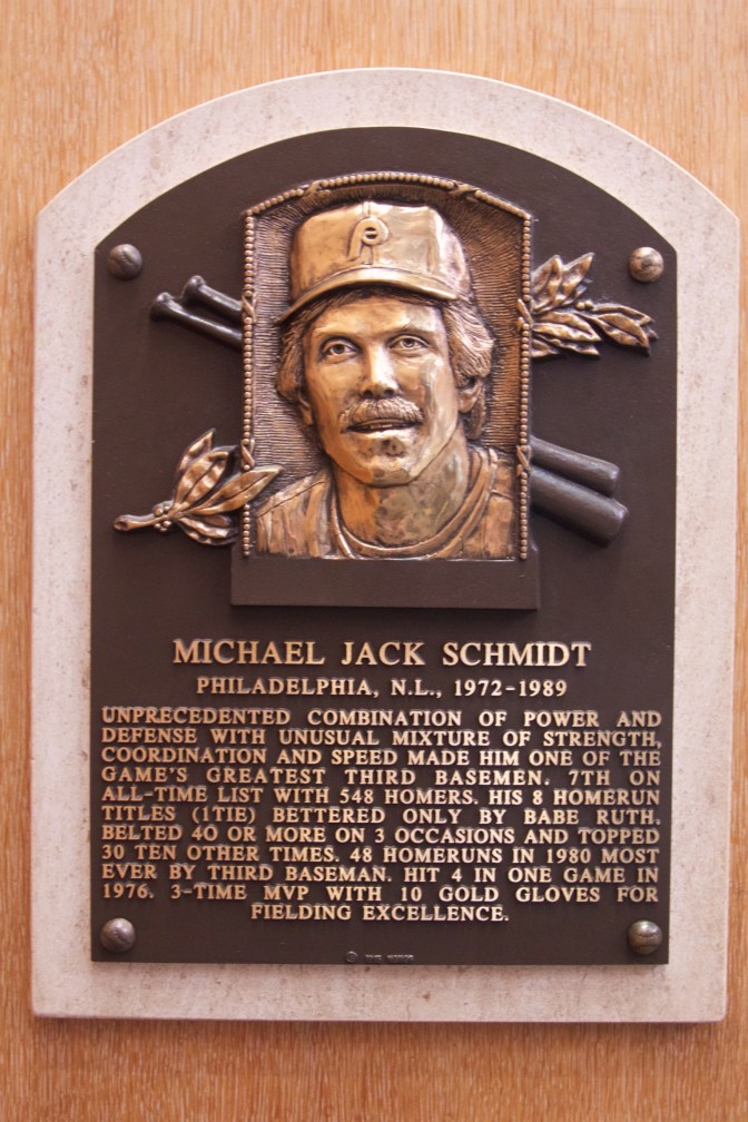 Plaque of Michael Jack Schmidt Philadelphia N.L 1972-1989.