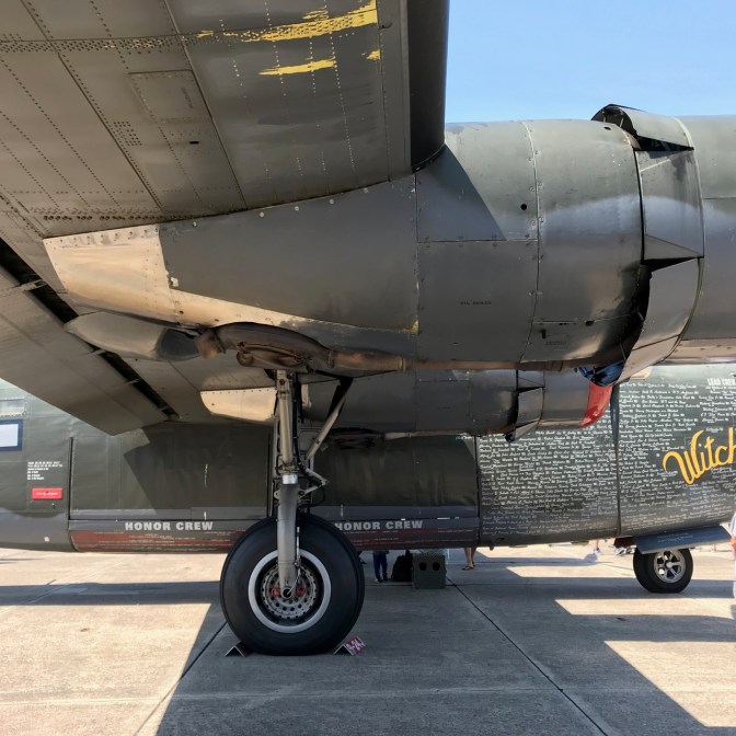 Wing and engine of B-24.