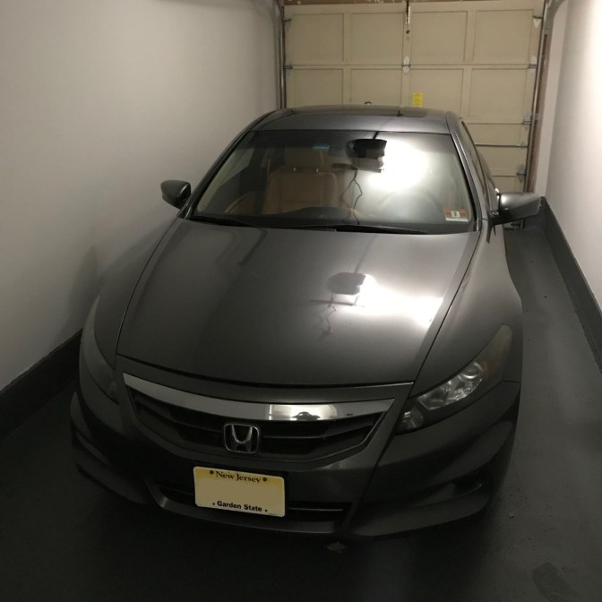 2012 Honda Accord in single-car garage.