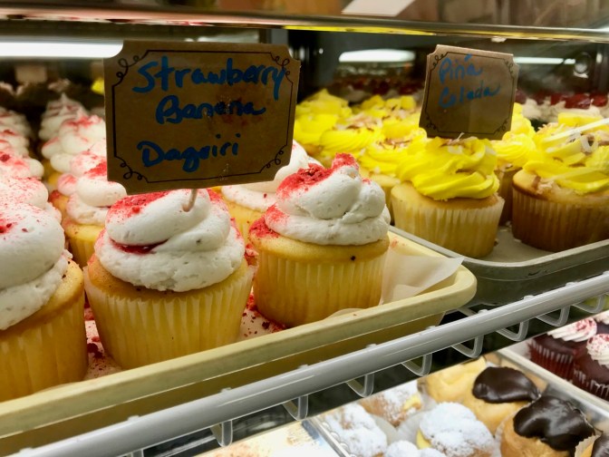 Strawberry Banana Daquiri and Pina Colada cupcakes.