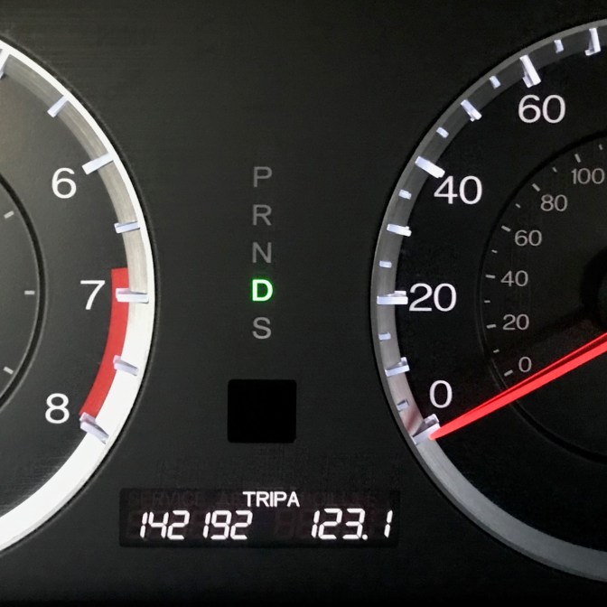 Car odometer that reads 142192 TRIP A 123.1