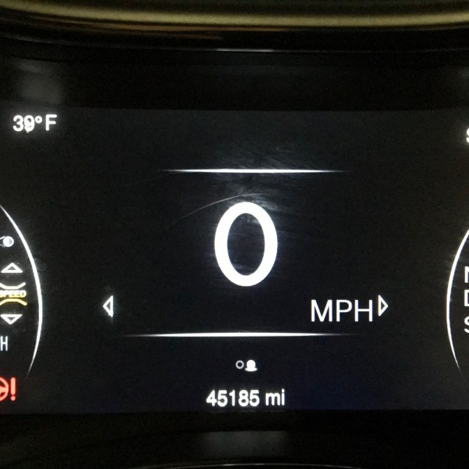 Car odometer reading 45,185 miles.