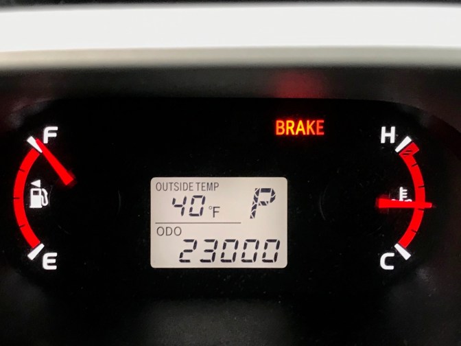 Car odometer reading 23000 ODO 40 F OUTSIDE TEMP P