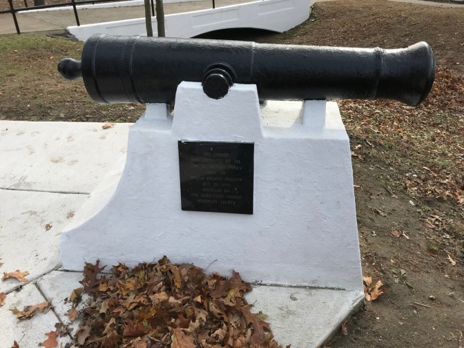 Black iron cannon from HMS Augusta.