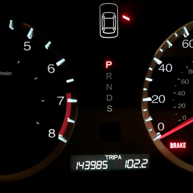 Car odometer reading 143985 TRIP A 102.2