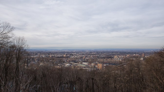View of town of Bethlehem from heights of mountain.