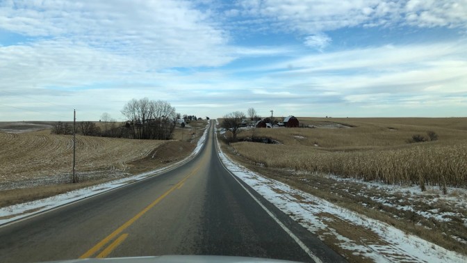 View of farmland on either side of I-20.